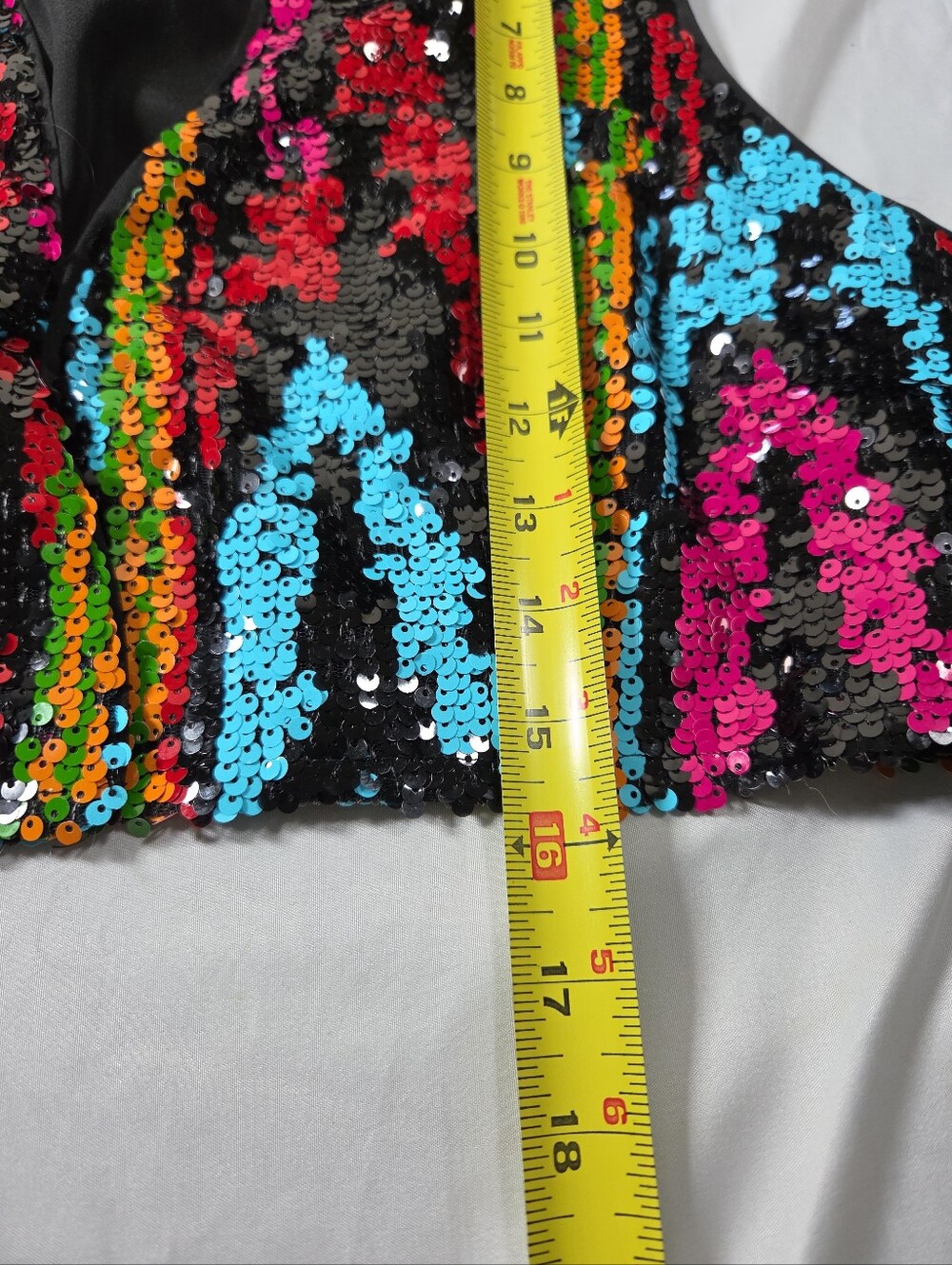 Nasty Gal Sequin Top Sz 12 Clubwear Ravewear Festival Fashion Y2K McBling - Picture 5 of 7